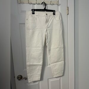 Maison Jules Cream Skinny Ankle Jeans